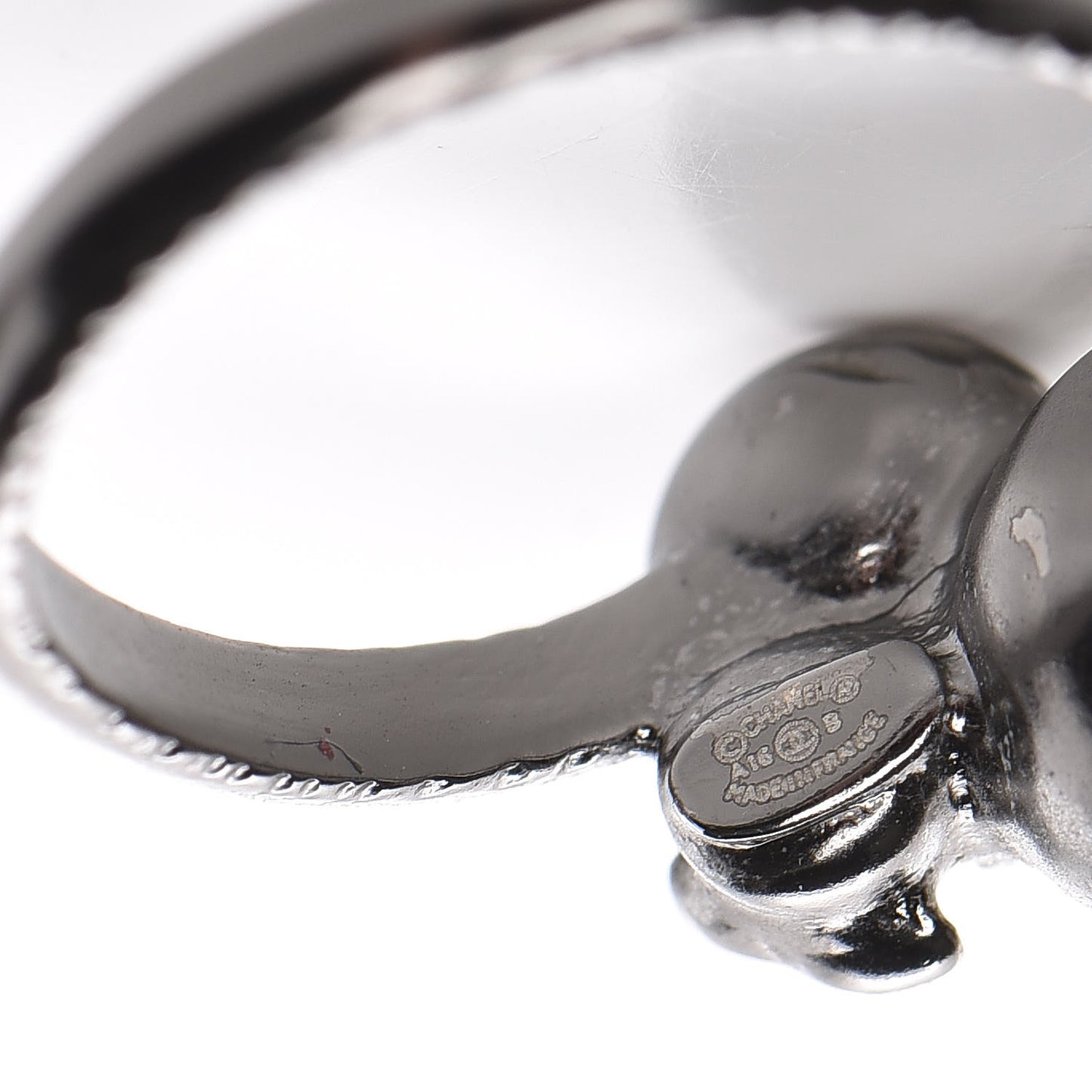 Pearl CC Ring 6 Silver Grey White