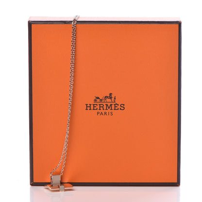 Hermes Rose Gold Plated Lacquered Eileen Pendant Necklace Marron Glace 3 of 7
