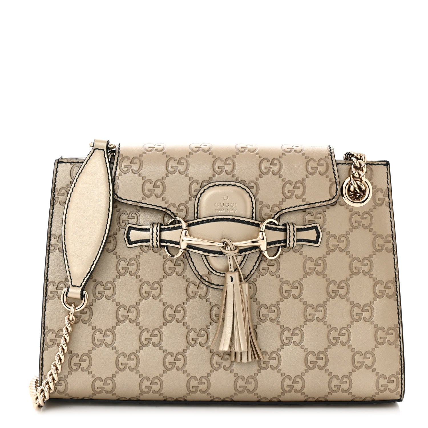 Gucci Guccissima Small Emily Shoulder Bag Gold 1 of 10