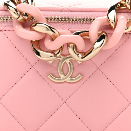Chanel Lambskin Resin Elegant Chain Vanity Case Pink 8 of 11