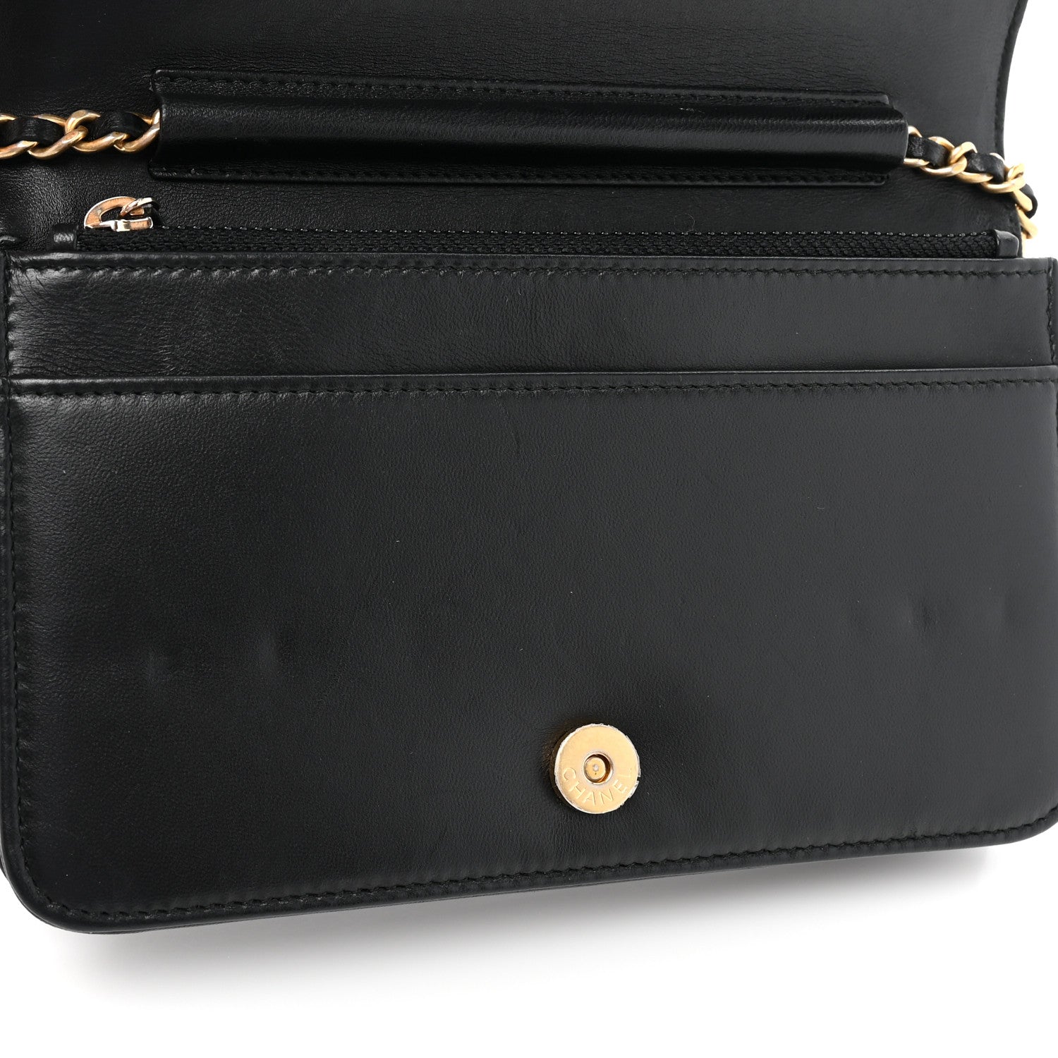 Chanel Orylag Lambskin Boy Wallet On Chain WOC Black 12 of 13
