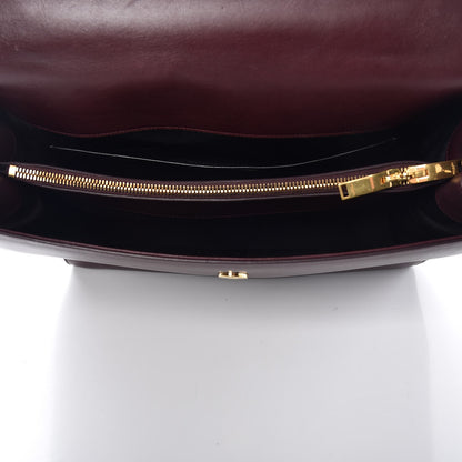 Saint Laurent Calfskin Crocodile Embossed Medium Moujik Top Handle Bag Amarena 5 of 17