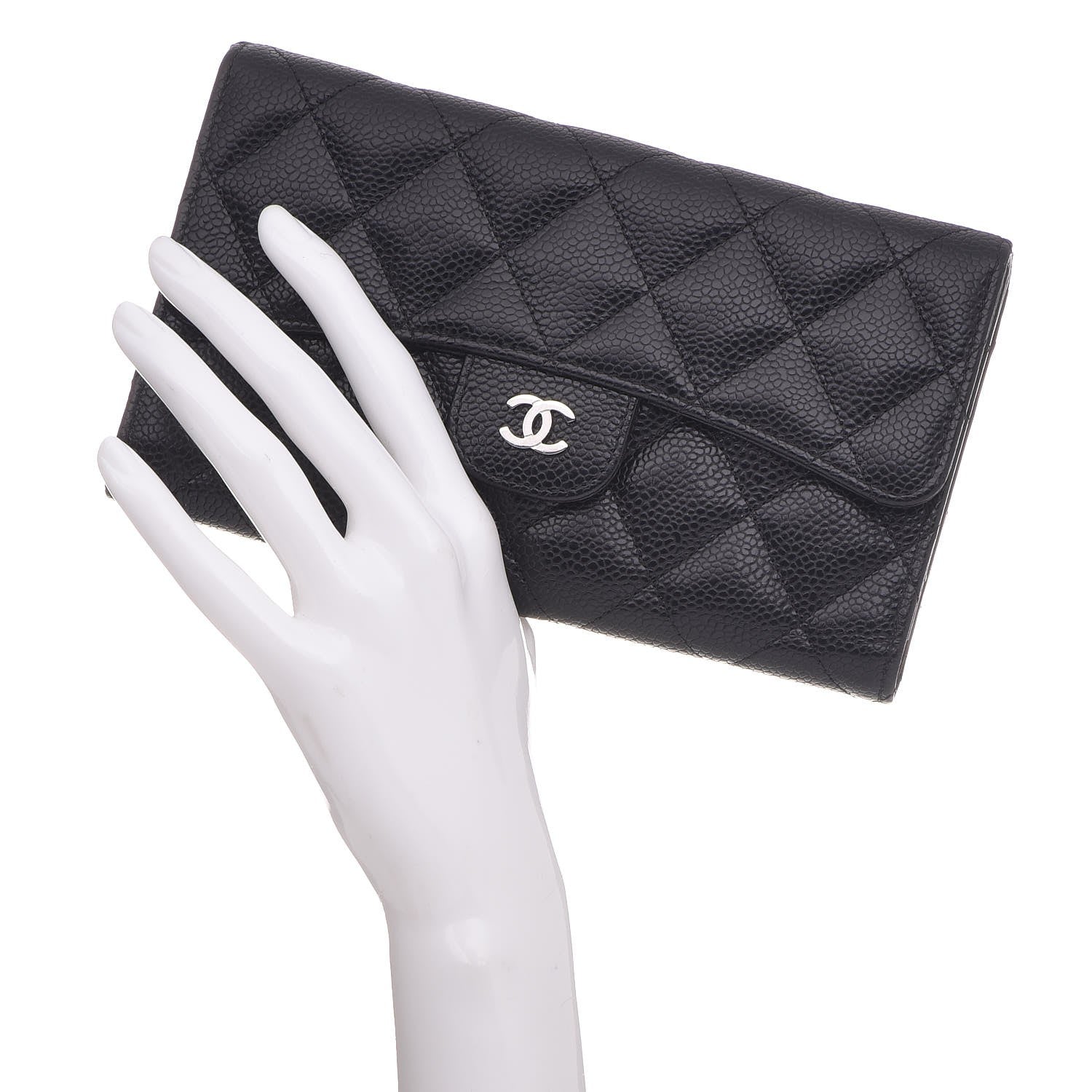 Chanel Caviar Quilted Large Flap Wallet Black 2 of 8