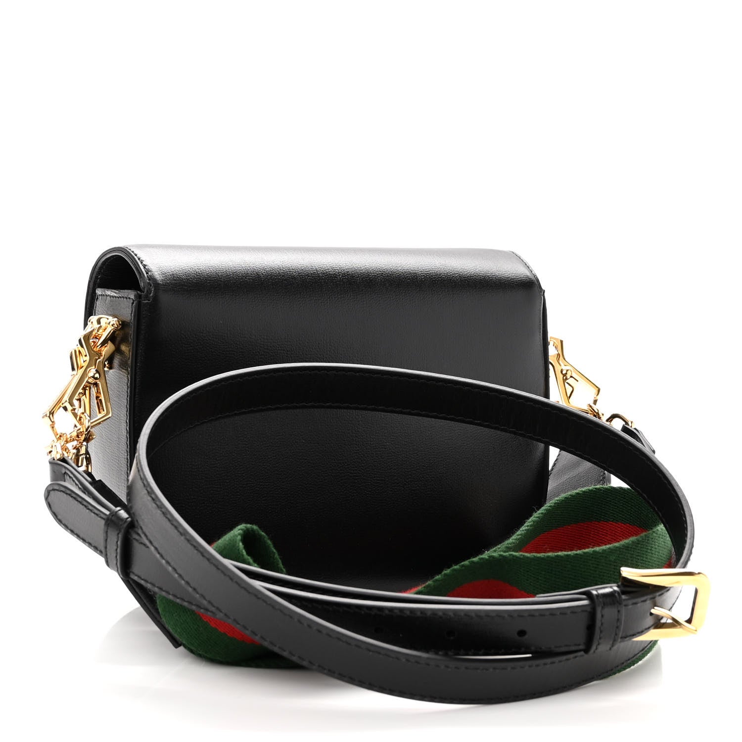 Gucci Azalea Calfskin Web Mini Horsebit 1955 Shoulder Bag Black 3 of 9
