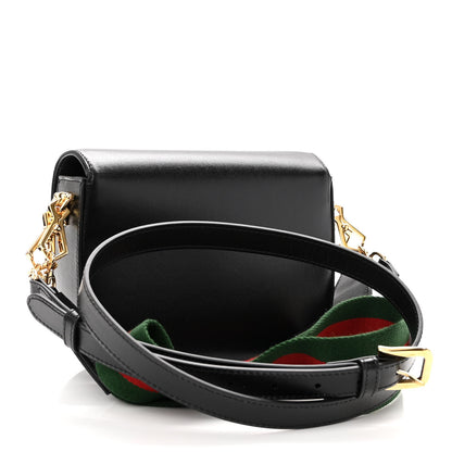 Gucci Azalea Calfskin Web Mini Horsebit 1955 Shoulder Bag Black 3 of 9