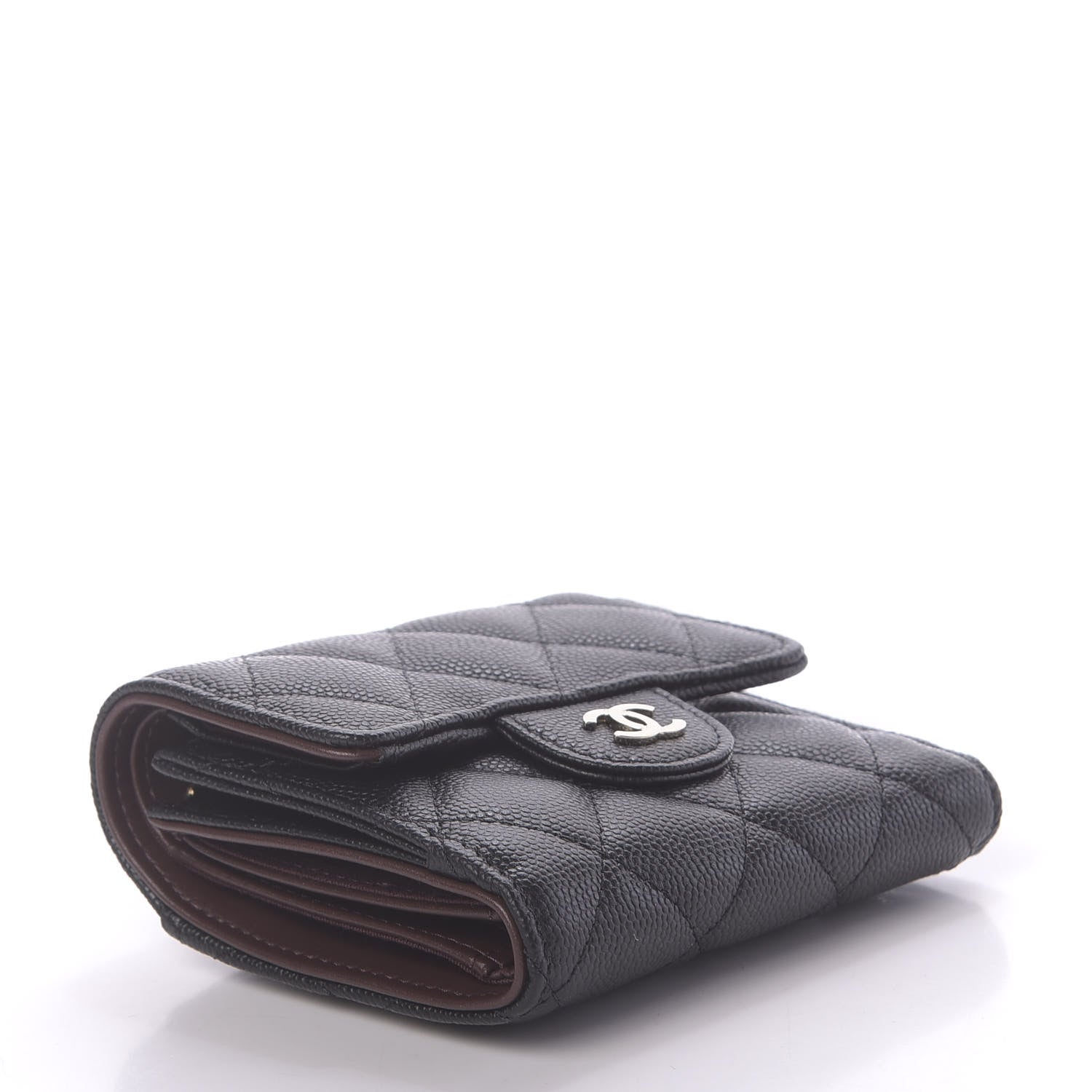 Chanel Caviar Quilted Compact Flap Wallet Black 4 of 9