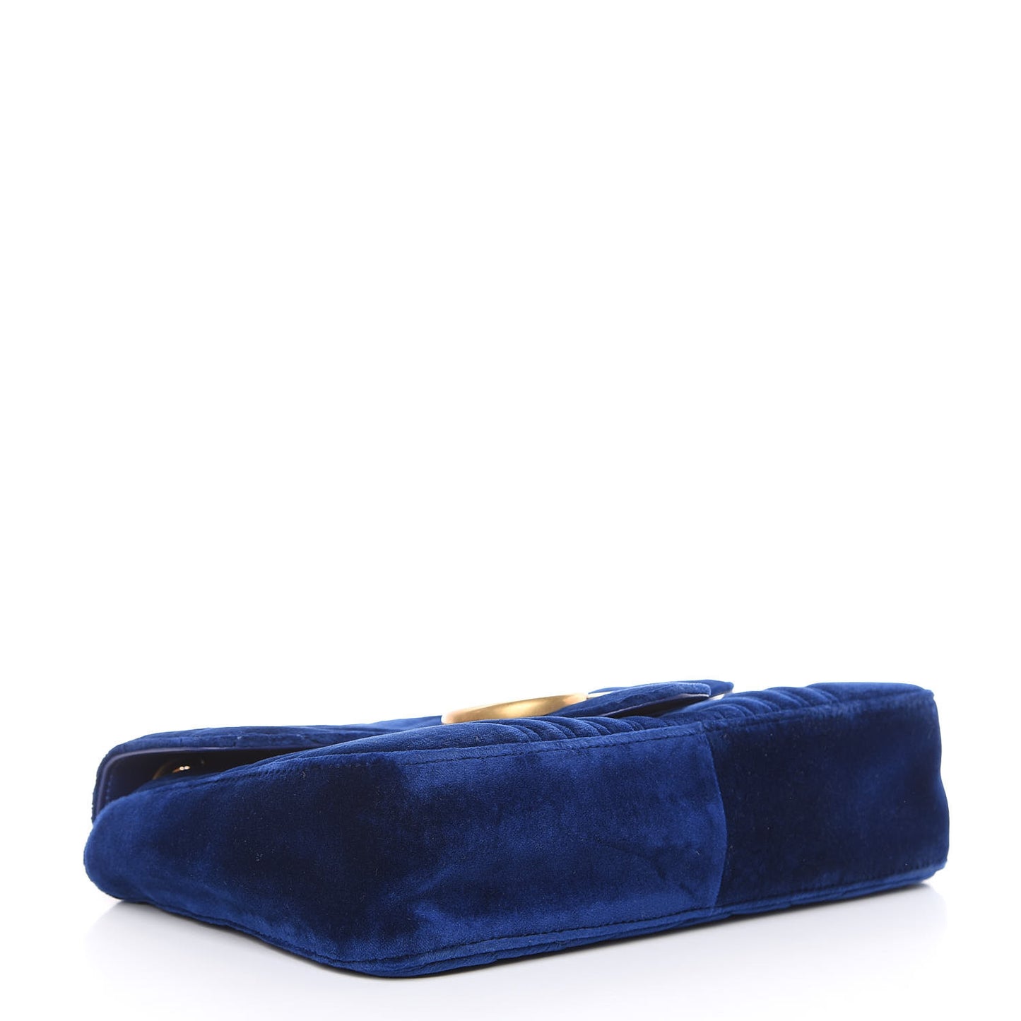 Velvet Matelasse Medium GG Marmont Shoulder Bag Cobalt Blue
