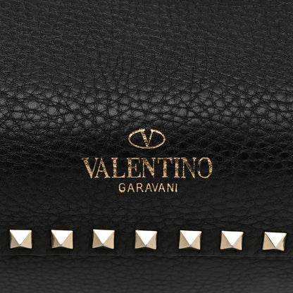 Valentino Garavani Pebbled Calfskin Medium Rockstud Tote Black 6 of 13