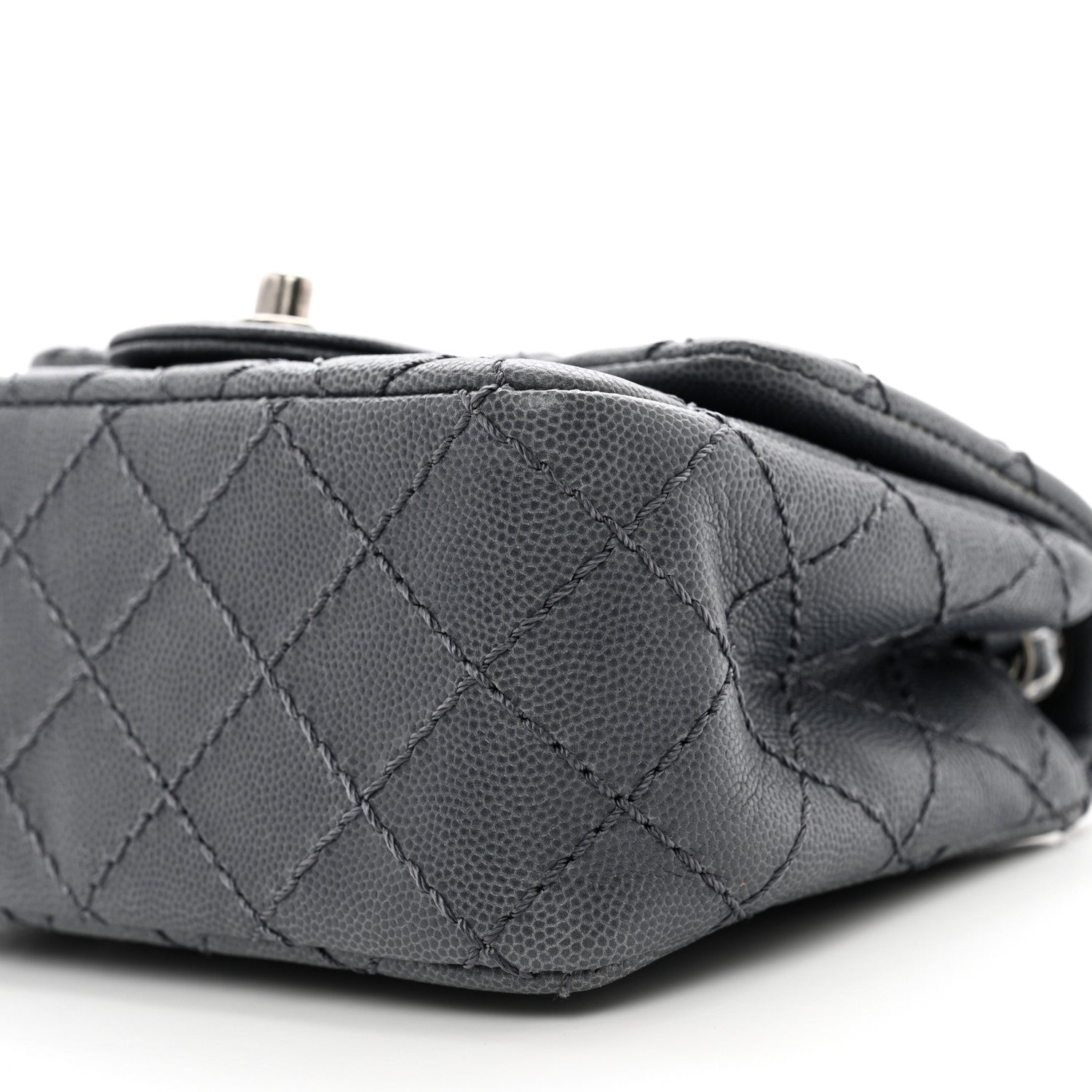 Chanel Caviar Quilted Mini Square Flap Dark Grey 10 of 10