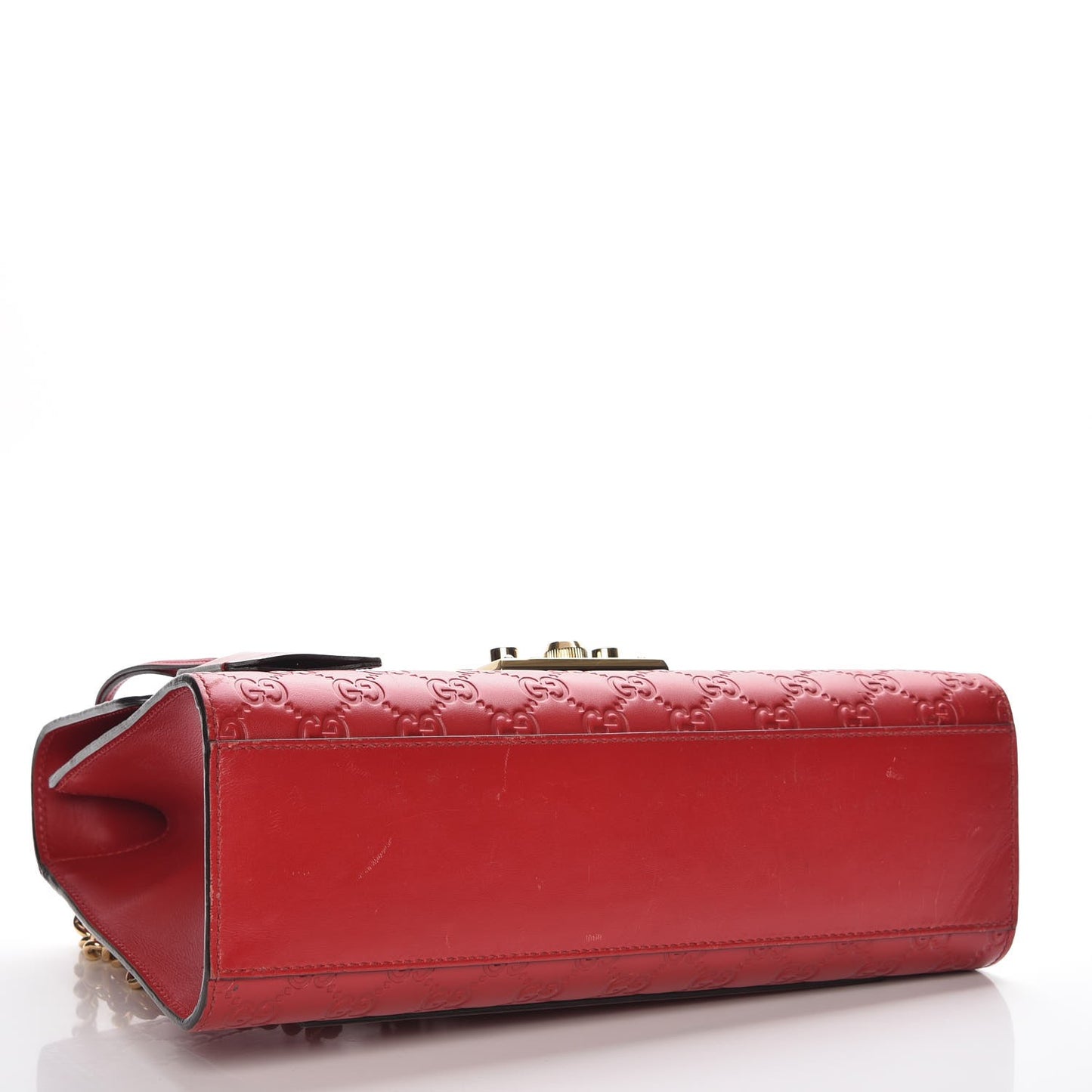 Guccissima Medium Padlock Shoulder Bag Hibiscus Red