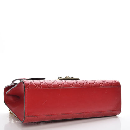 Gucci Guccissima Medium Padlock Shoulder Bag Hibiscus Red 5 of 15