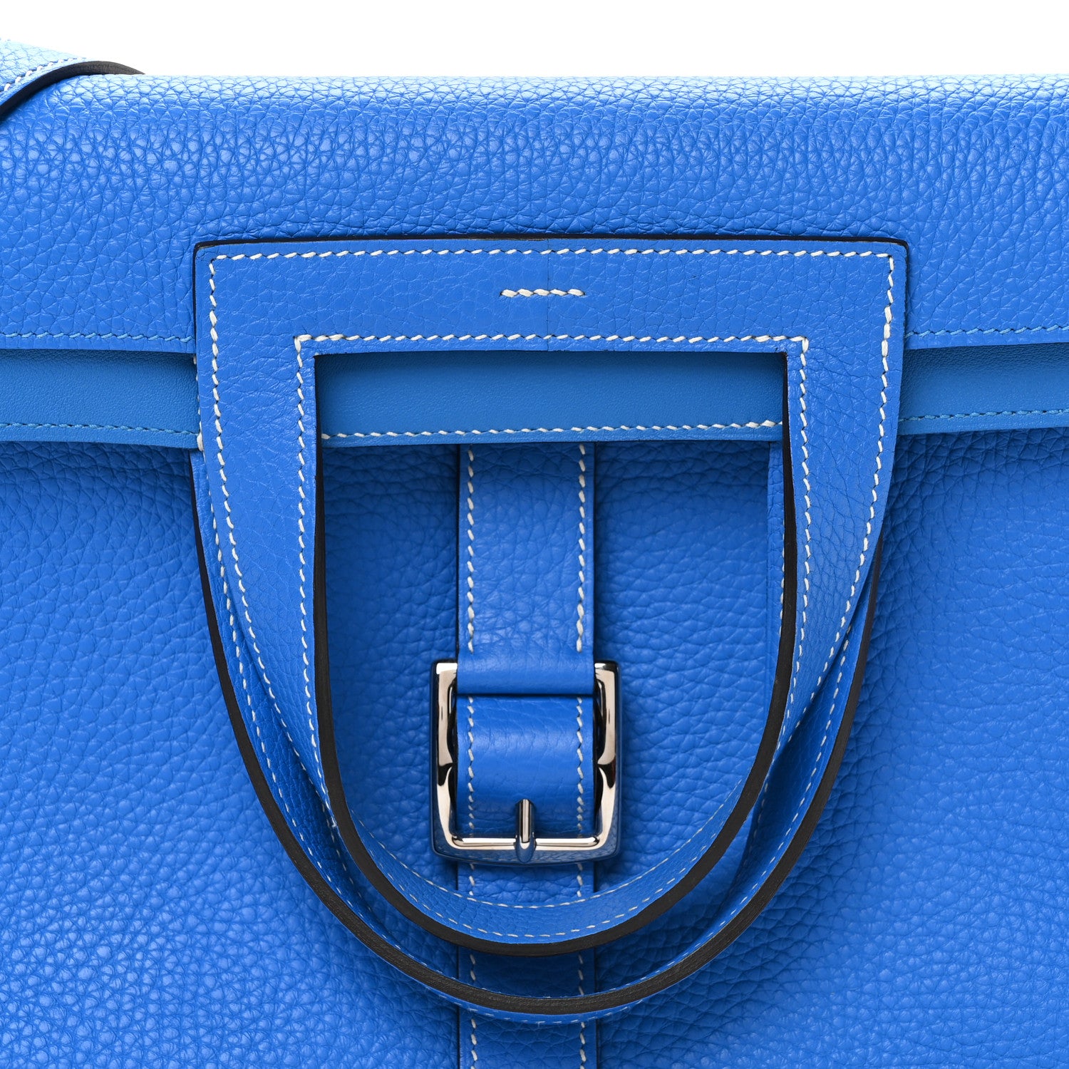 Hermes Taurillon Clemence Halzan 31 GM Bleu Zanzibar 8 of 11