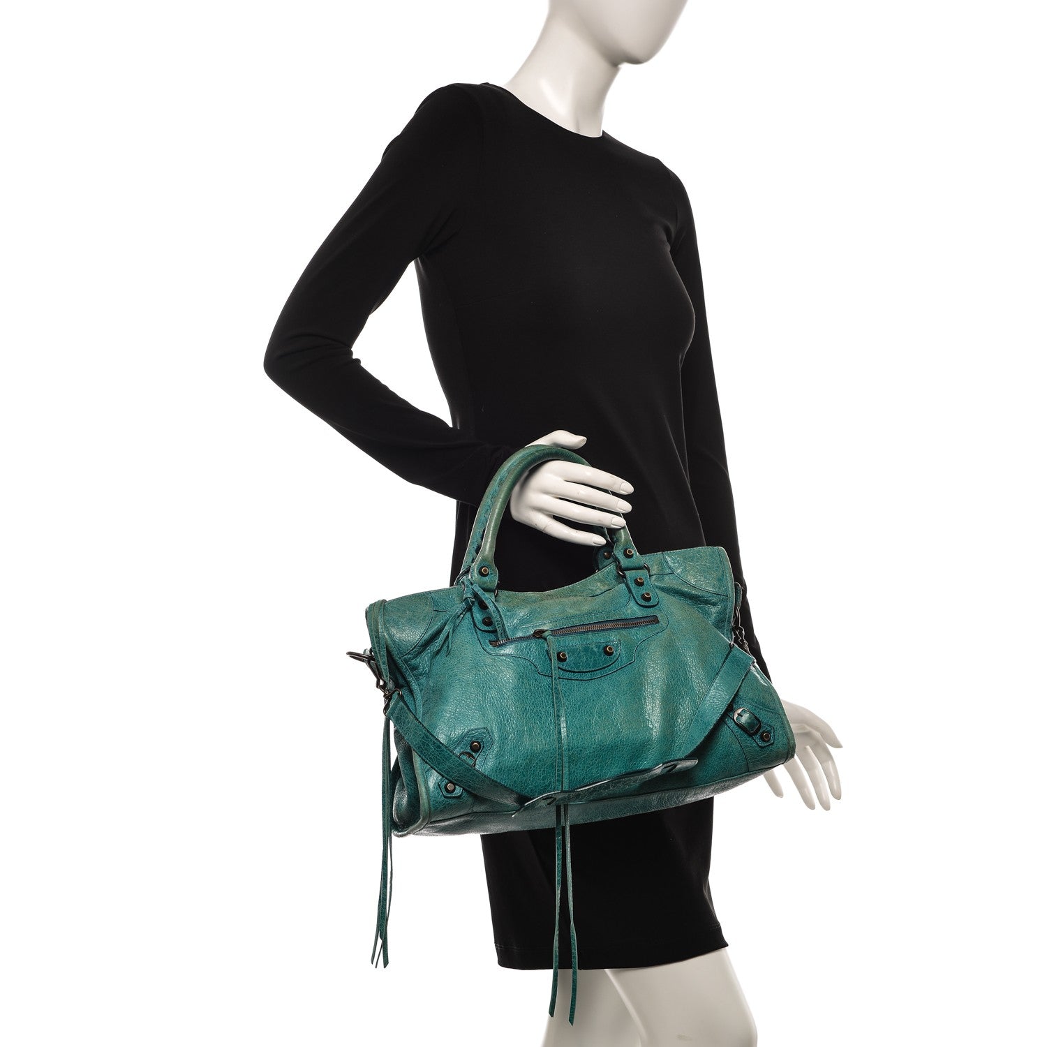 Balenciaga Agneau Classic Hardware City Bleu Paon 2 of 13