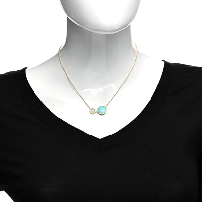 Marco Bicego 18K Yellow Gold Diamond Turquoise Jaipur Necklace 2 of 5