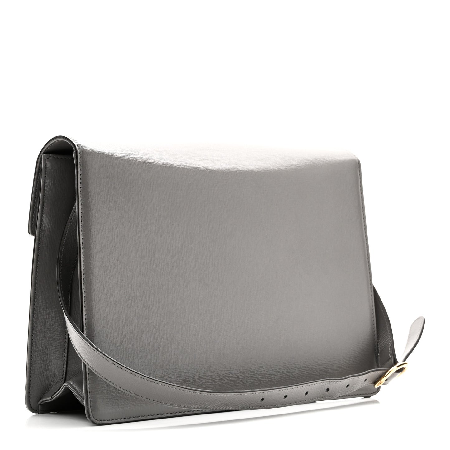 Textured Calfskin Medium Torchon GG Ring Shoulder Bag Grey