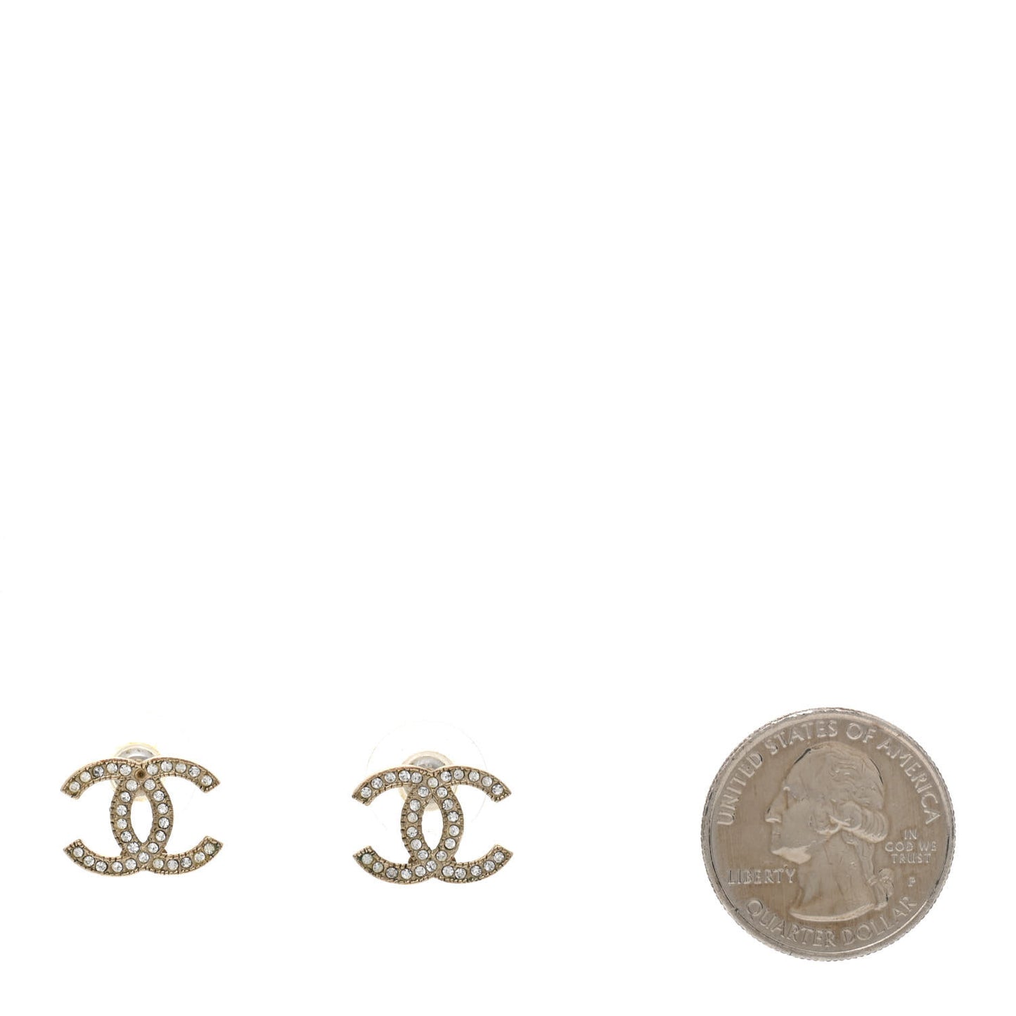Crystal CC Earrings Gold