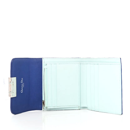 Christian Dior Lambskin Cannage Miss Dior Explorateur Compact Wallet Blue Blue 4 of 4
