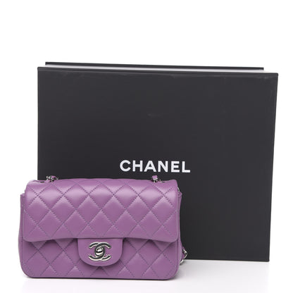 Chanel Lambskin Quilted Mini Rectangular Flap Purple 11 of 11