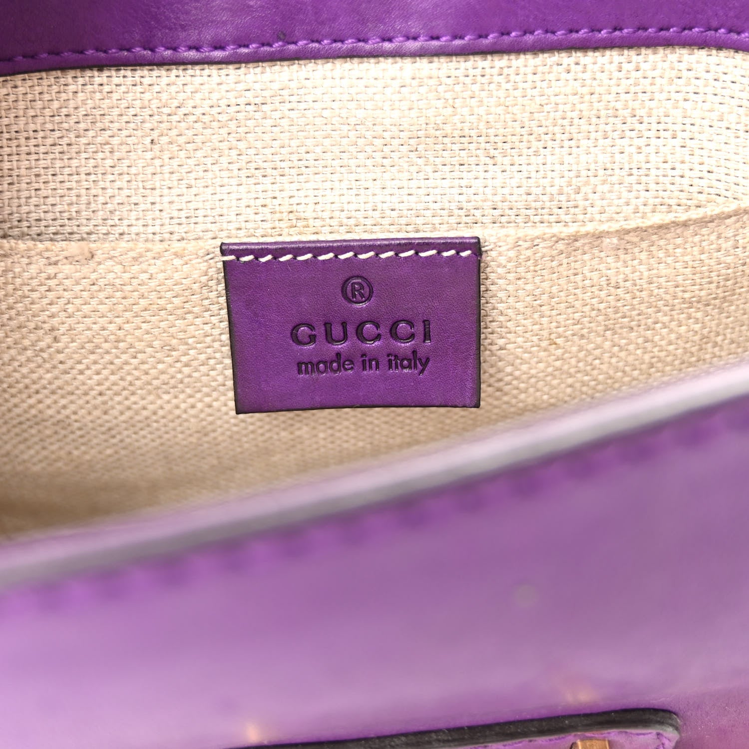 Gucci Calfskin Small Snaffle Bit Shoulder Bag Purple 6 of 11