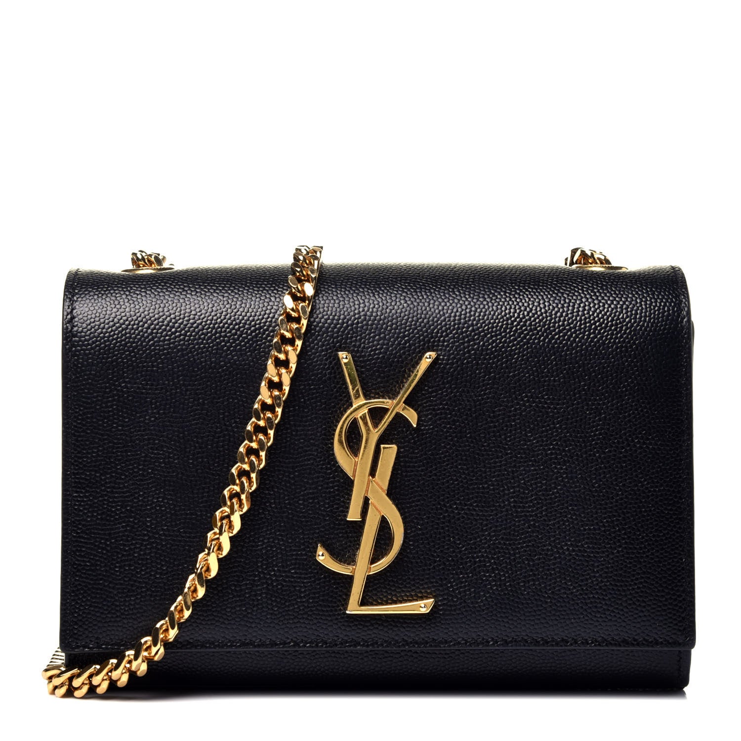 Saint Laurent Grain De Poudre Small Monogram Kate Satchel Black 1 of 8