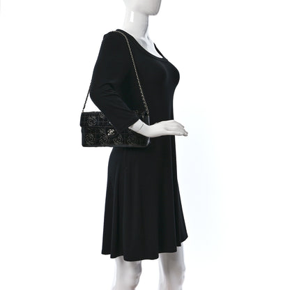 Chanel Patent Perforated Camellia East West Flap Black 2 of 11