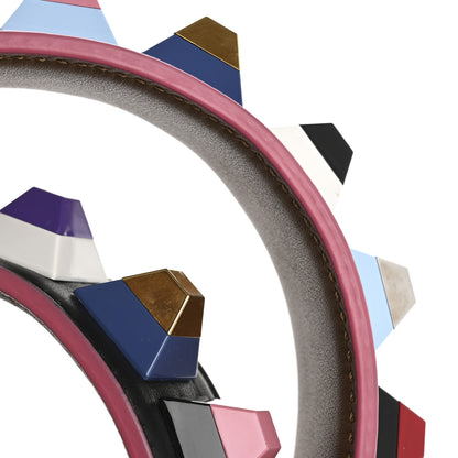 Fendi Vitello Dolce Plexiglass Bi-Color Studded Strap You Black Brownie Multicolor 7 of 8