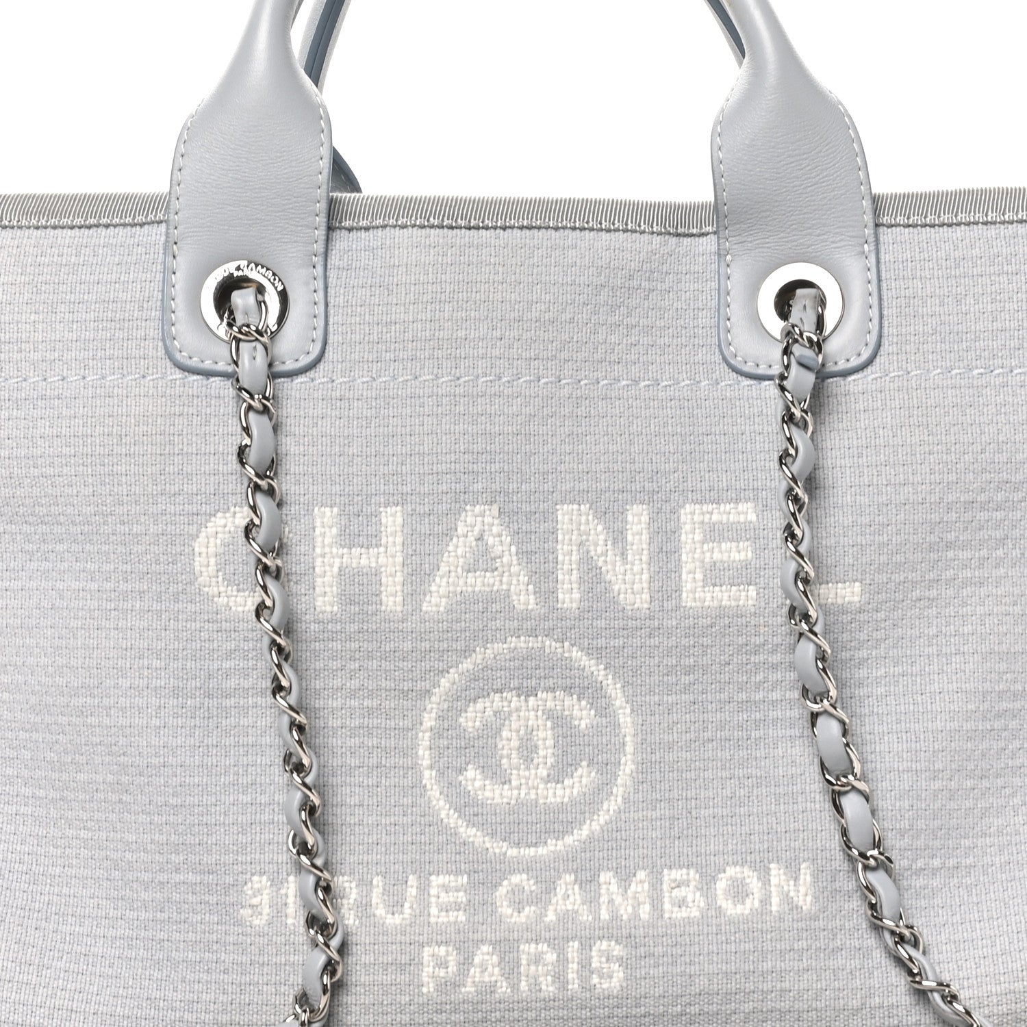 Chanel Mixed Fibers Small Deauville Tote Light Blue 9 of 12