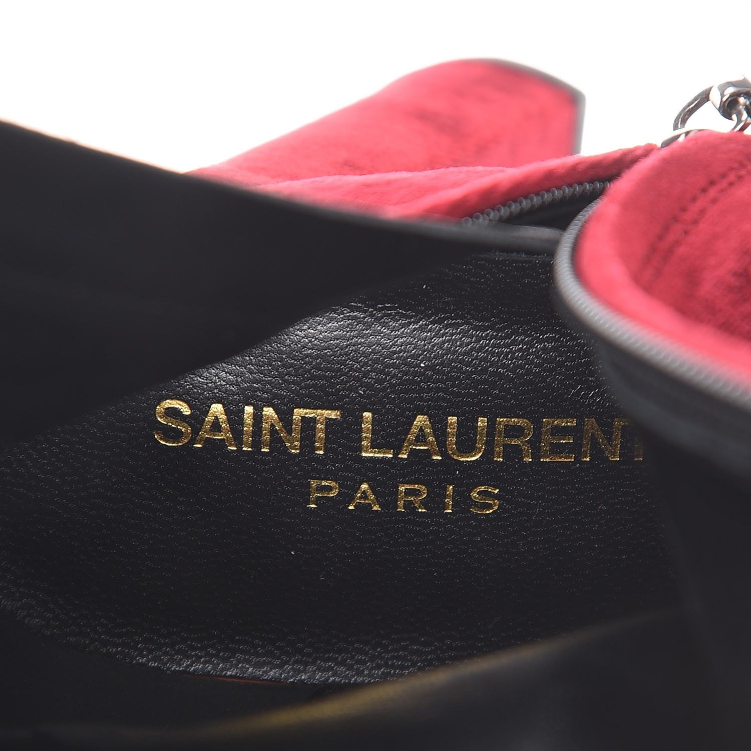 Saint Laurent Velvet Loulou Ankle Boots 39 Rouge Eros 6 of 9