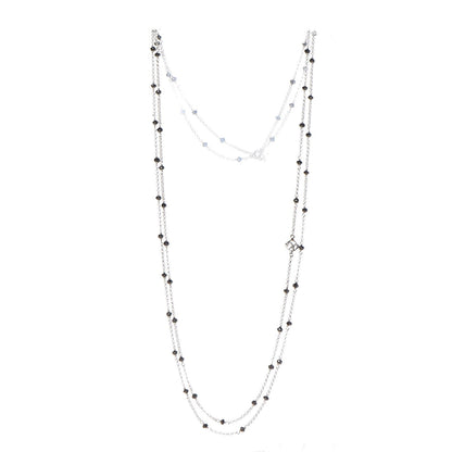 David Yurman Sterling Silver Black Onyx Station Chain Necklace 3 of 5