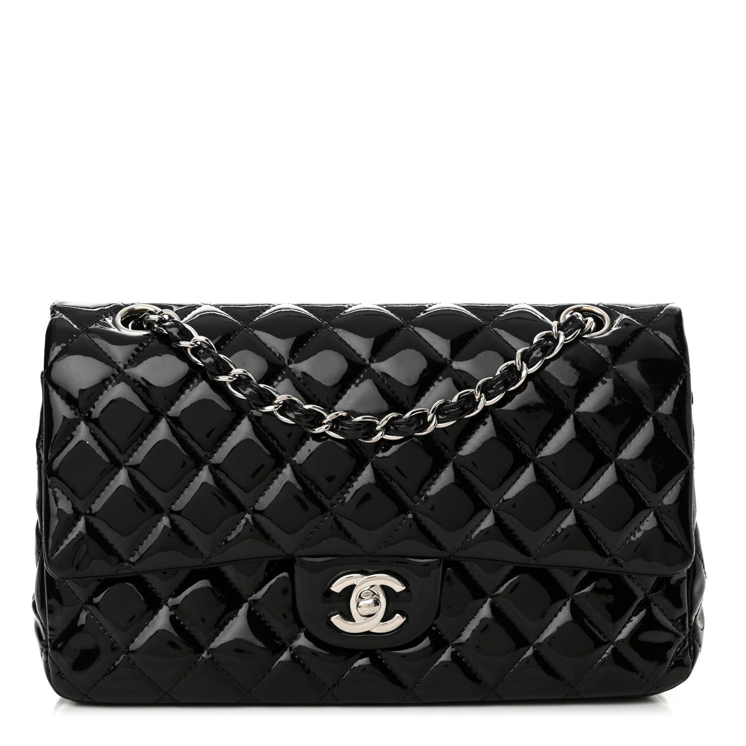 Chanel Patent Quilted Medium Double Flap Black 1 of 20