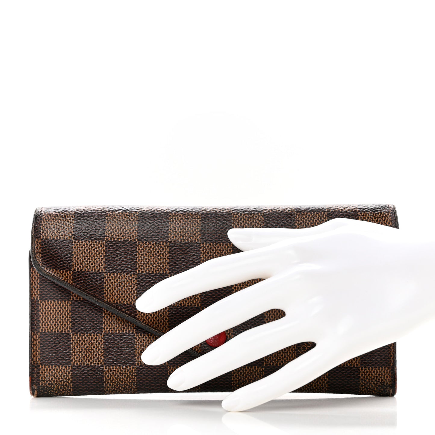 Damier Ebene Josephine Wallet Red