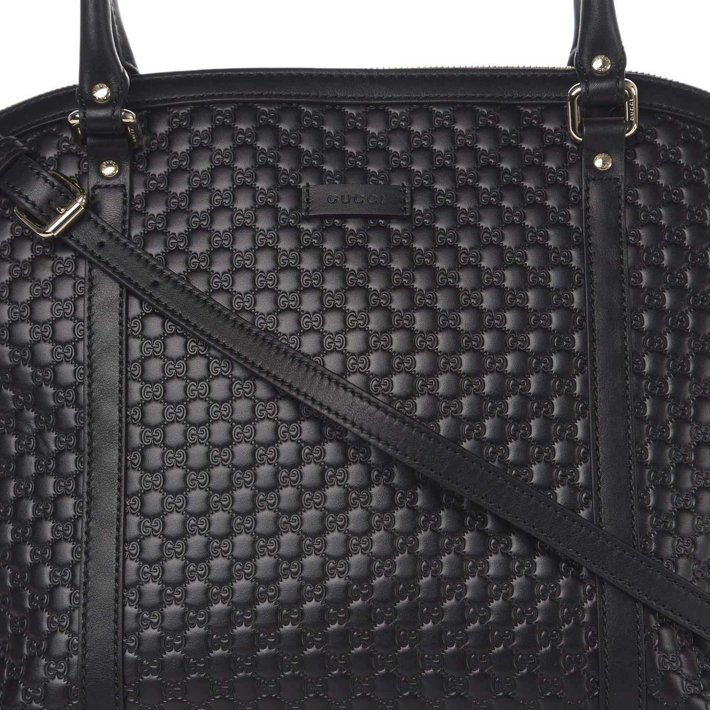 Soft Microguccissima Dome Satchel Black