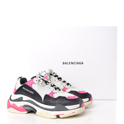 Balenciaga Fabric Mesh Womens Triple S Sneakers 41 Rose Fluo Black White 15 of 15
