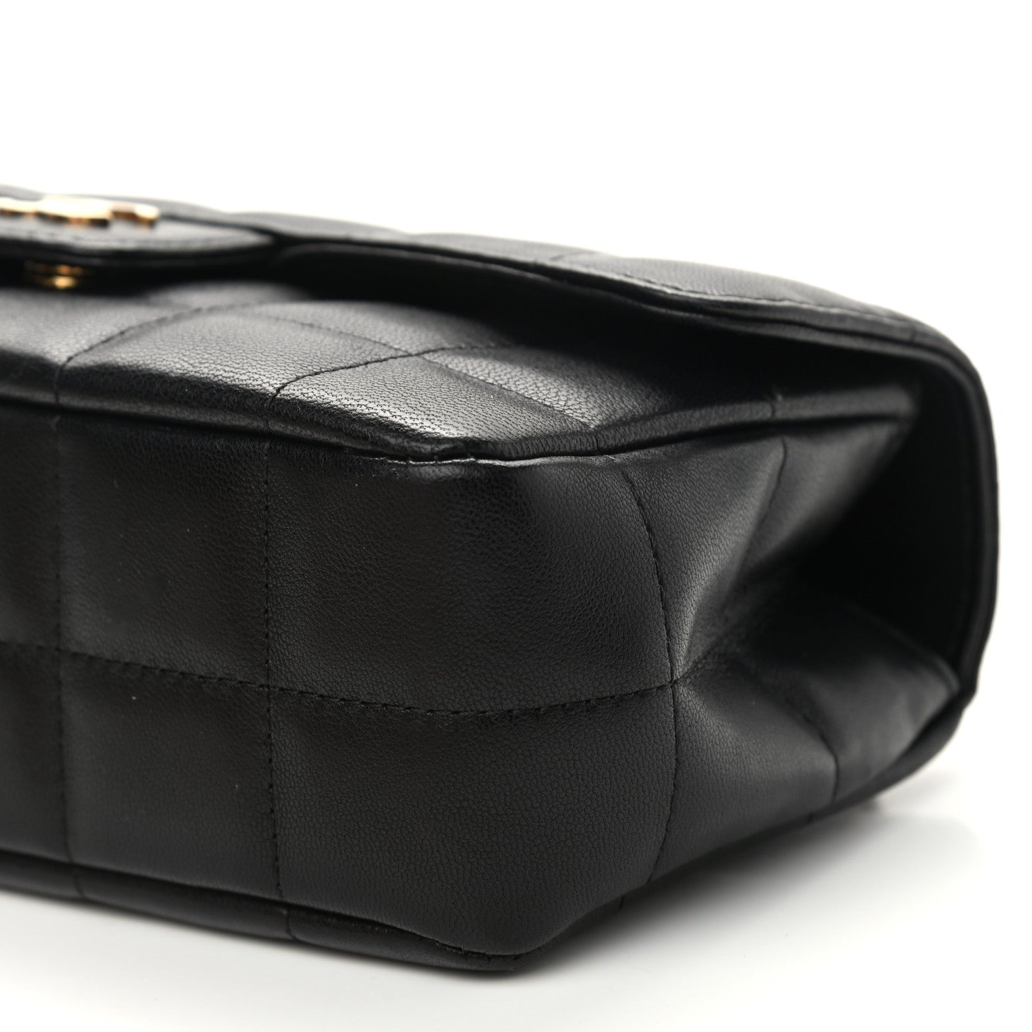 Chanel Lambskin Quilted Mini Chocolate Bar Camellia Flap Black 10 of 12
