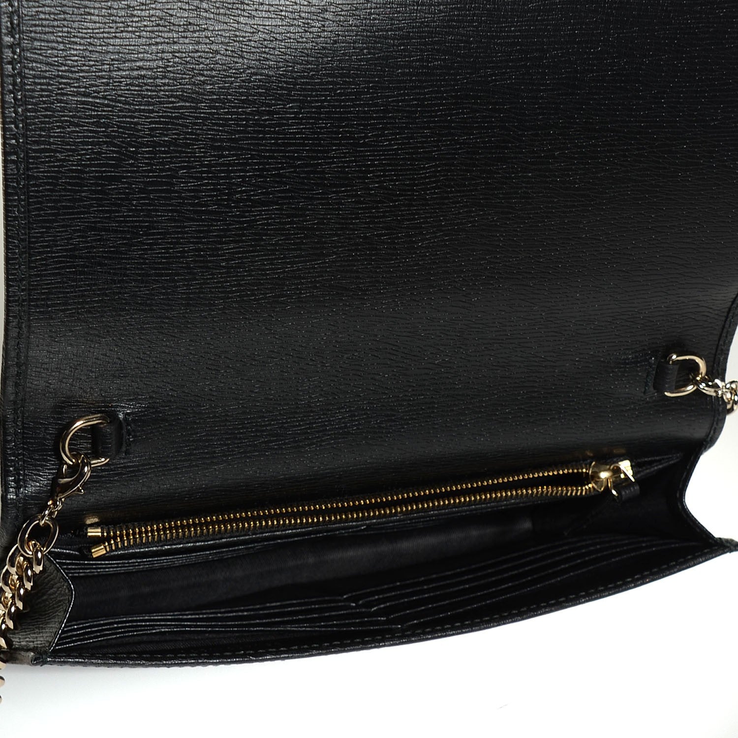 Gucci Textured Calfskin Medium Betty Chain Wallet Black 6 of 8