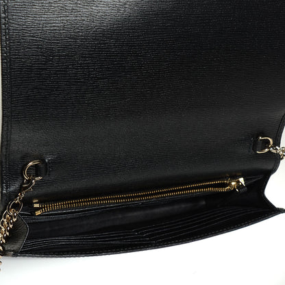 Gucci Textured Calfskin Medium Betty Chain Wallet Black 6 of 8