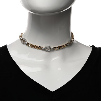 Chanel Crystal CC Chain Links Choker Necklace Gold 2 of 5