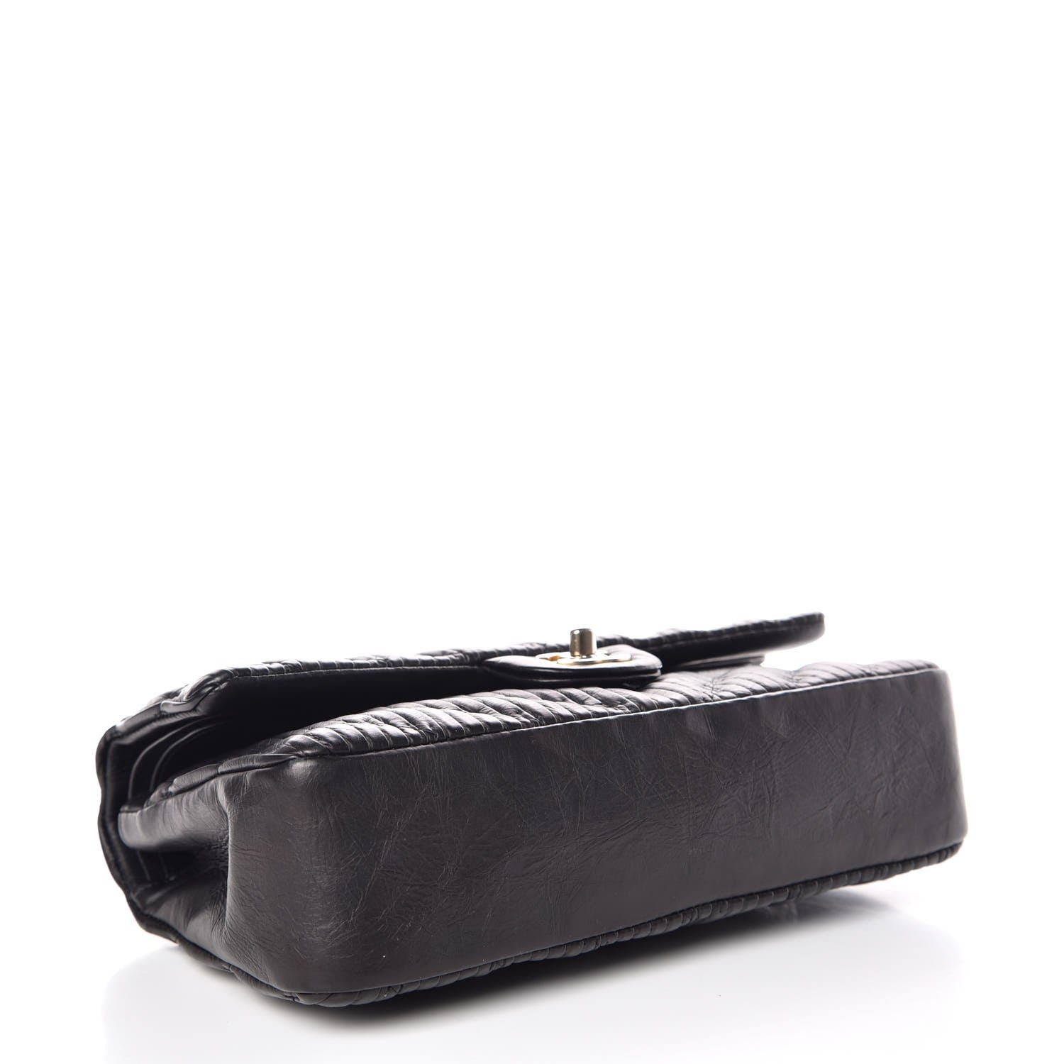 Chanel Calfskin Coco Pleats Medium Double Flap Black 4 of 9