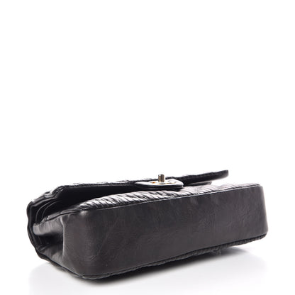 Chanel Calfskin Coco Pleats Medium Double Flap Black 4 of 9
