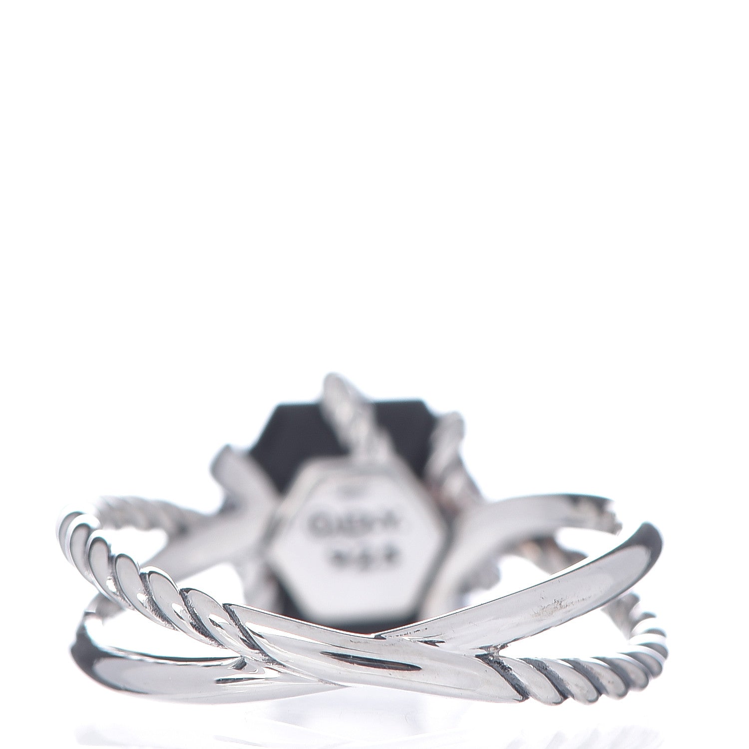 David Yurman Sterling Silver Diamond Black Onyx 10mm Cable Wrap Ring 59 8.75 4 of 5
