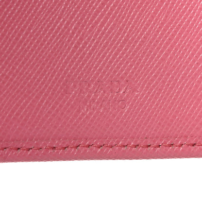 Prada Saffiano Metal Compact Wallet Peonia Petalo 6 of 8