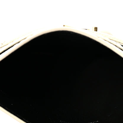 Saint Laurent Grain De Poudre Matelasse Chevron Monogram Credit Card Case Crema Soft 5 of 6
