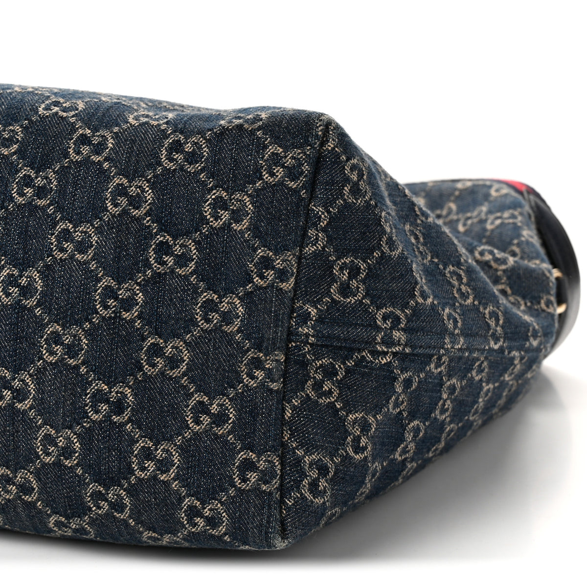 Denim GG Monogram Web Large Giglio Tote Blue