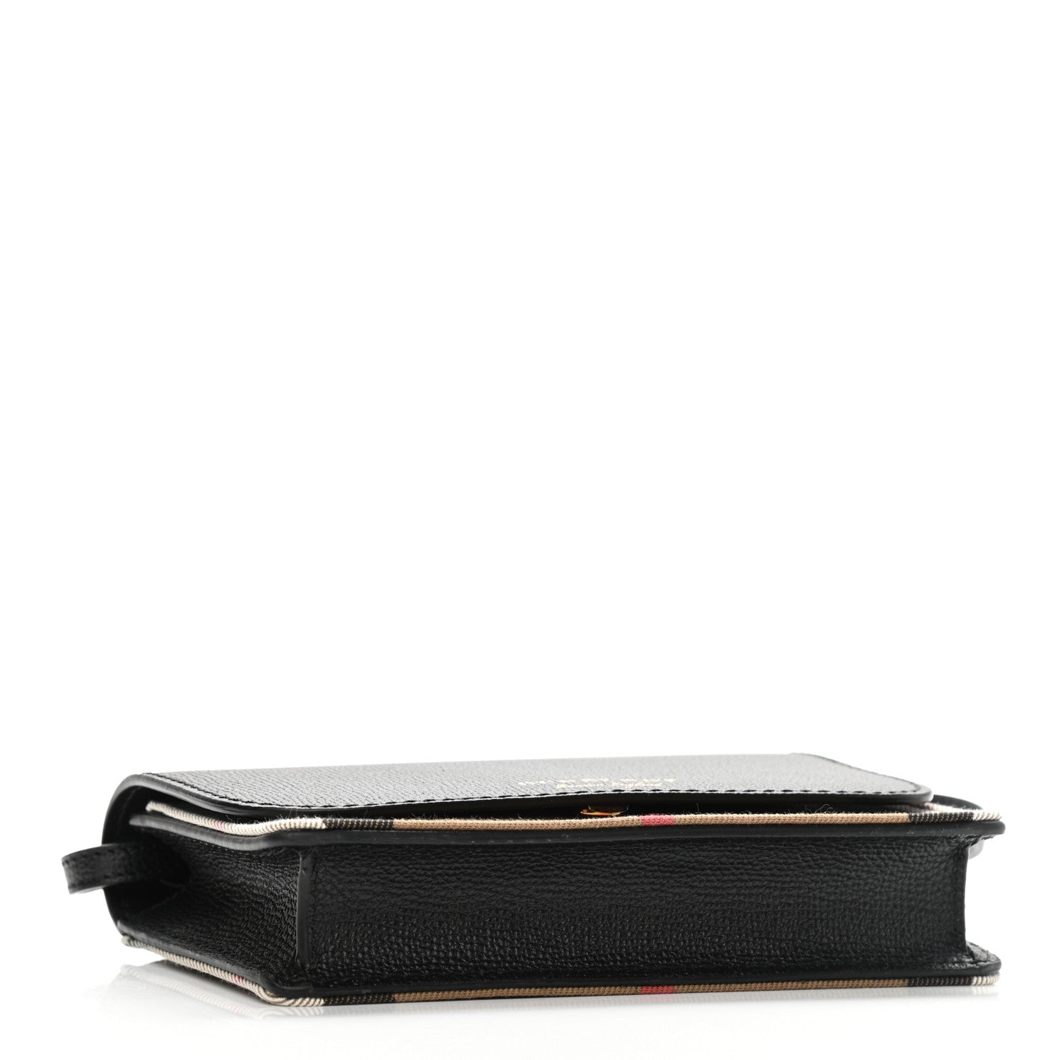 Burberry Derby Calfskin House Check Wallet On Chain Black 4 of 10