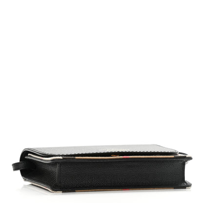 Burberry Derby Calfskin House Check Wallet On Chain Black 4 of 10