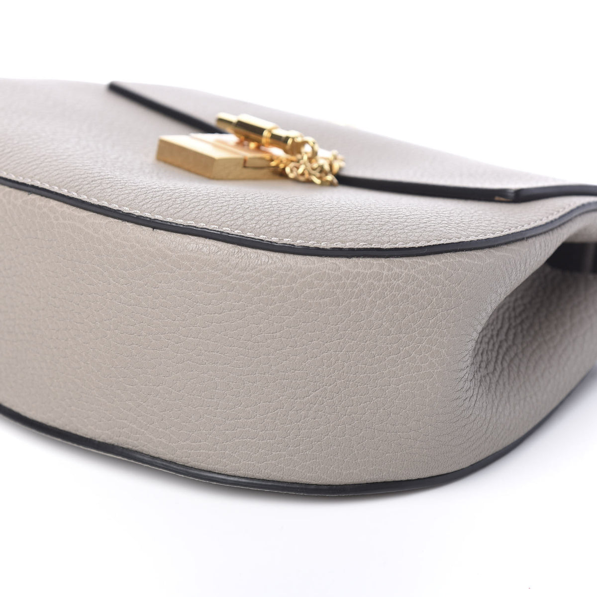 Grained Lambskin Drew Shoulder Bag Motty Grey