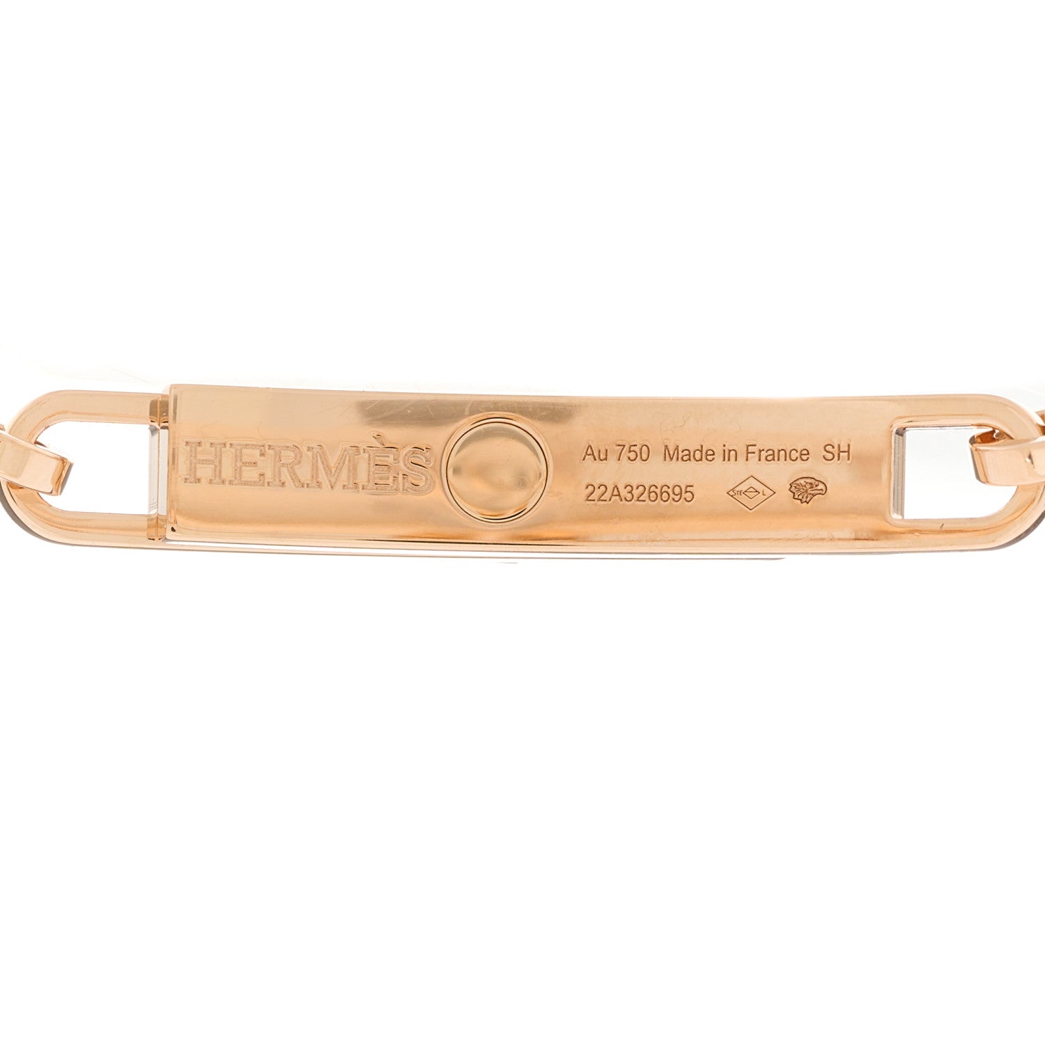 Hermes 18K Rose Gold Diamond Pave PM Kelly Chaine Bracelet SH 3 of 4