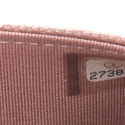 Chanel Metallic Caviar Chevron Quilted Vintage Mademoiselle Wallet On Chain WOC Pink 8 of 12