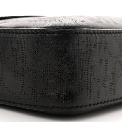 Christian Dior Calfskin Perforated Oblique Galaxy Safari Messenger Bag Black 9 of 12