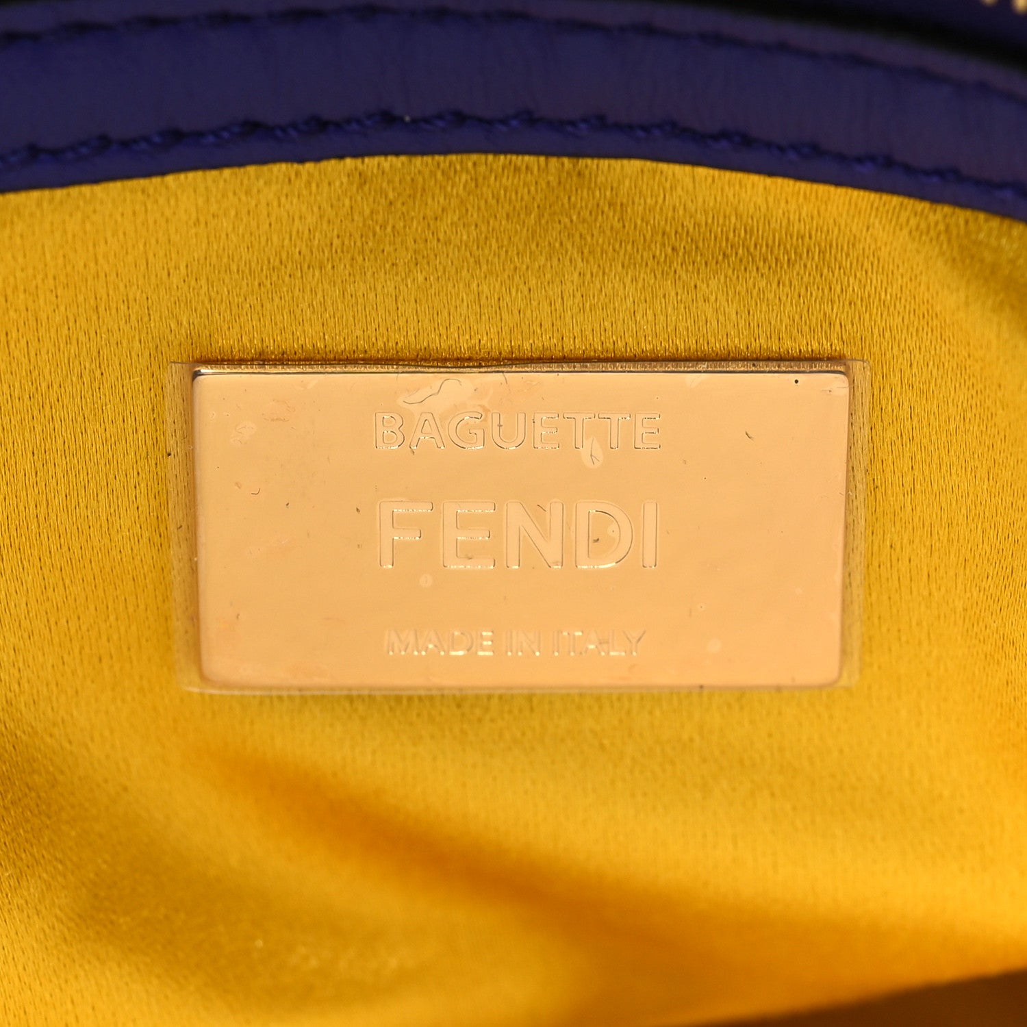 Fendi Sequin Paillettes Shiny Nappa Sex and the City Baguette Viola Purple Rain 6 of 12